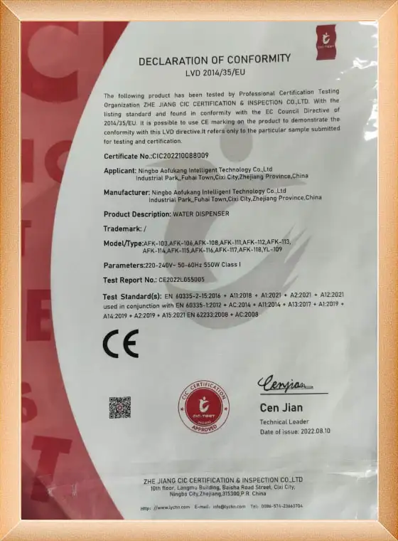 Our Certificate