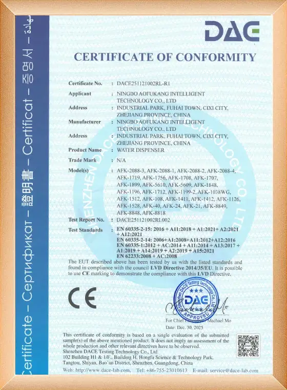 Our Certificate